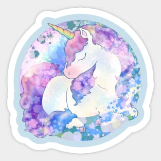 Resting Unicorn Sticker